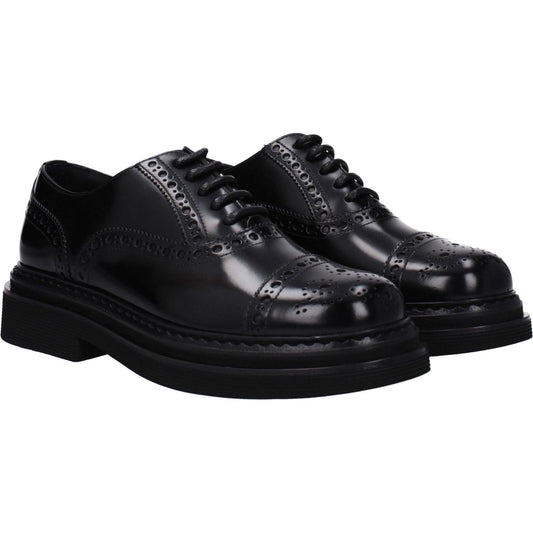 Dolce & Gabbana Black Leather Oxfords And Derbies DO-8547414868233-EU40/US7