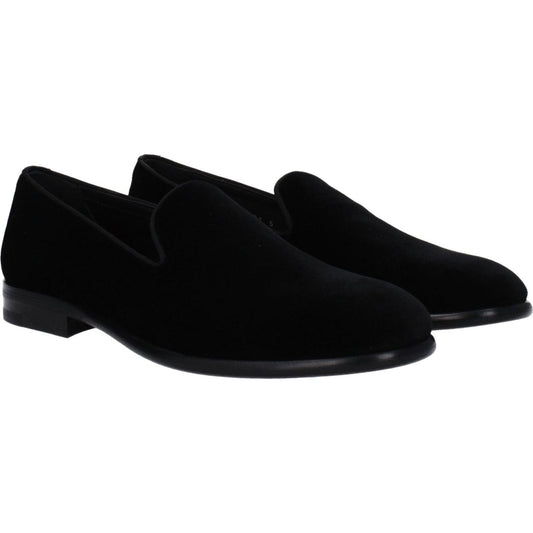 Dolce & Gabbana Black Velvet Slip-On Loafers DO-8547415621897-EU39/US6