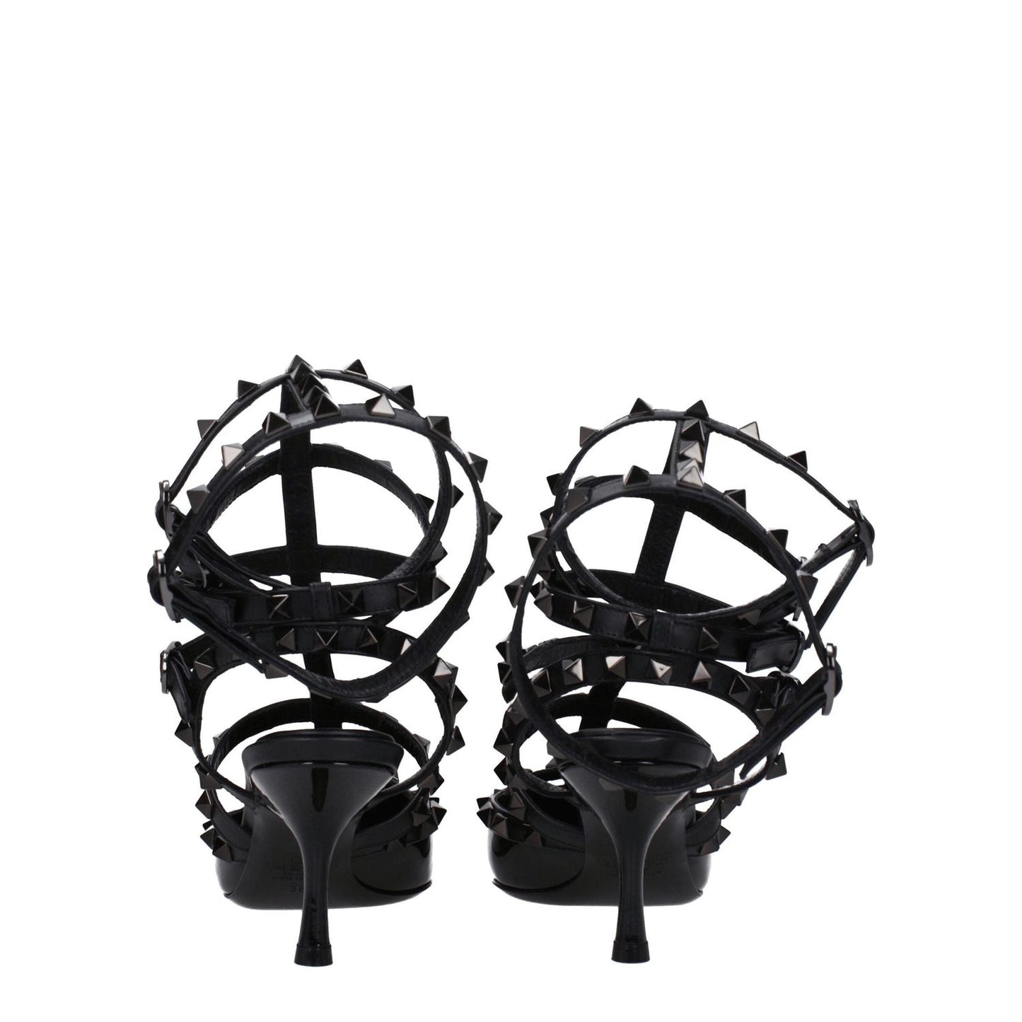 Valentino Garavani Black Leather Stiletto Heels Sandals