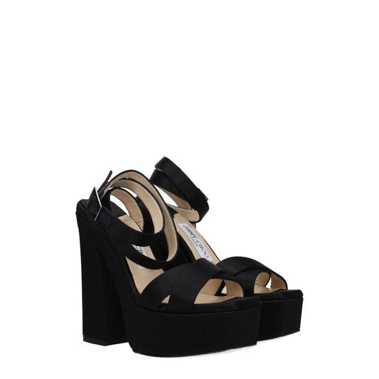 Jimmy Choo Black Satin Platforms JI-8547462152457-EU38/US8