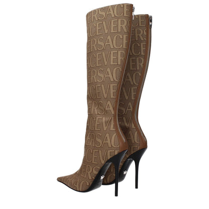 Versace Beige Fabric Boots