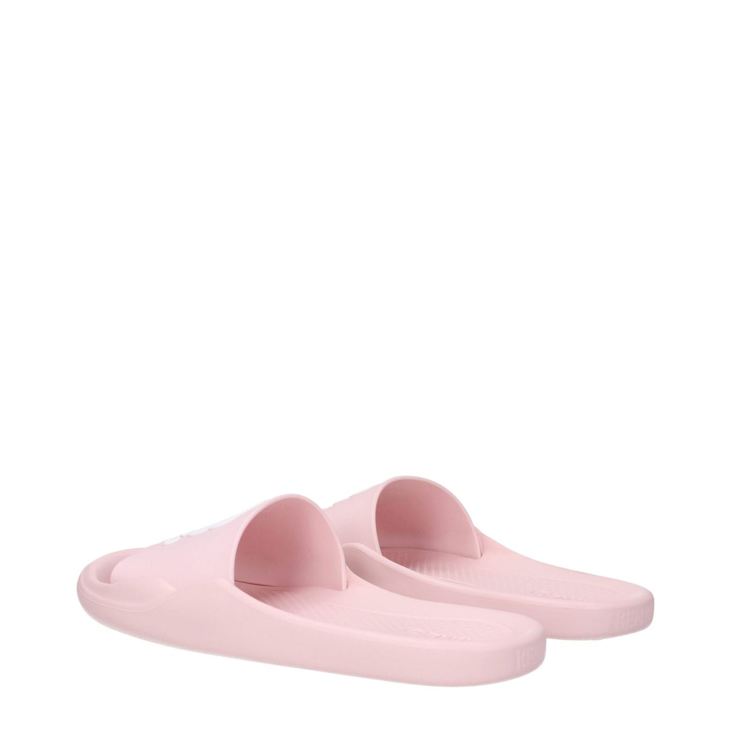 Kenzo Pink Cotton Slippers with open toe design and rubber sole, featuring front logo, perfect for casual wear.