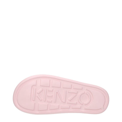 Bottom view of Kenzo Pink Cotton Slippers showing rubber sole with logo imprint.