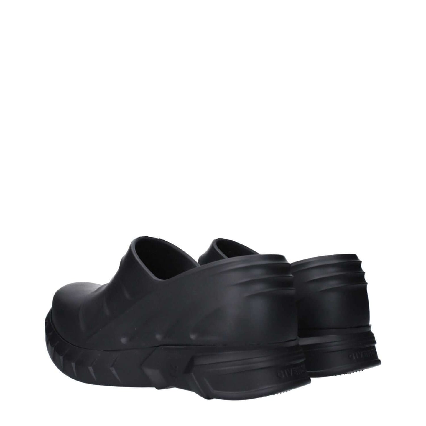 Givenchy Black Cotton Slippers with side and back logo, rubber sole, wedge heel, round toe, and casual style.