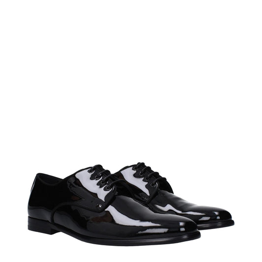 Dolce & Gabbana Black Leather Oxfords And Derbies DO-9489336795401-EU41.5/US8.5