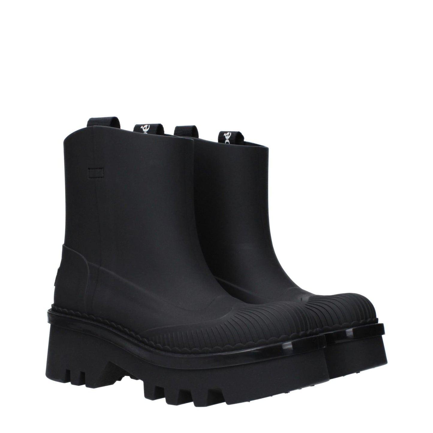 Chloé Black Cotton Ankle Boots