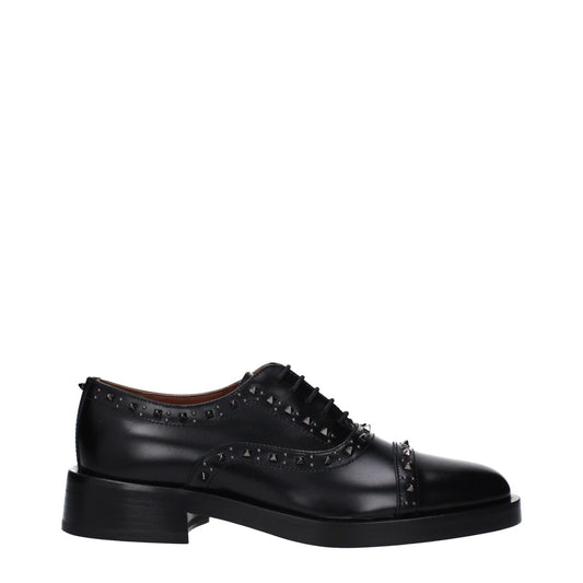 Valentino Garavani Black Leather Oxfords And Derbies