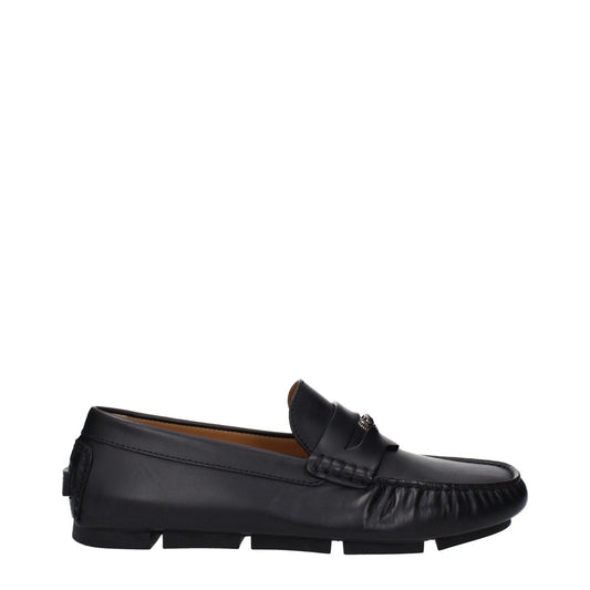 Versace Black Leather Slip-On Loafers VE-14884883169545-EU41/US8