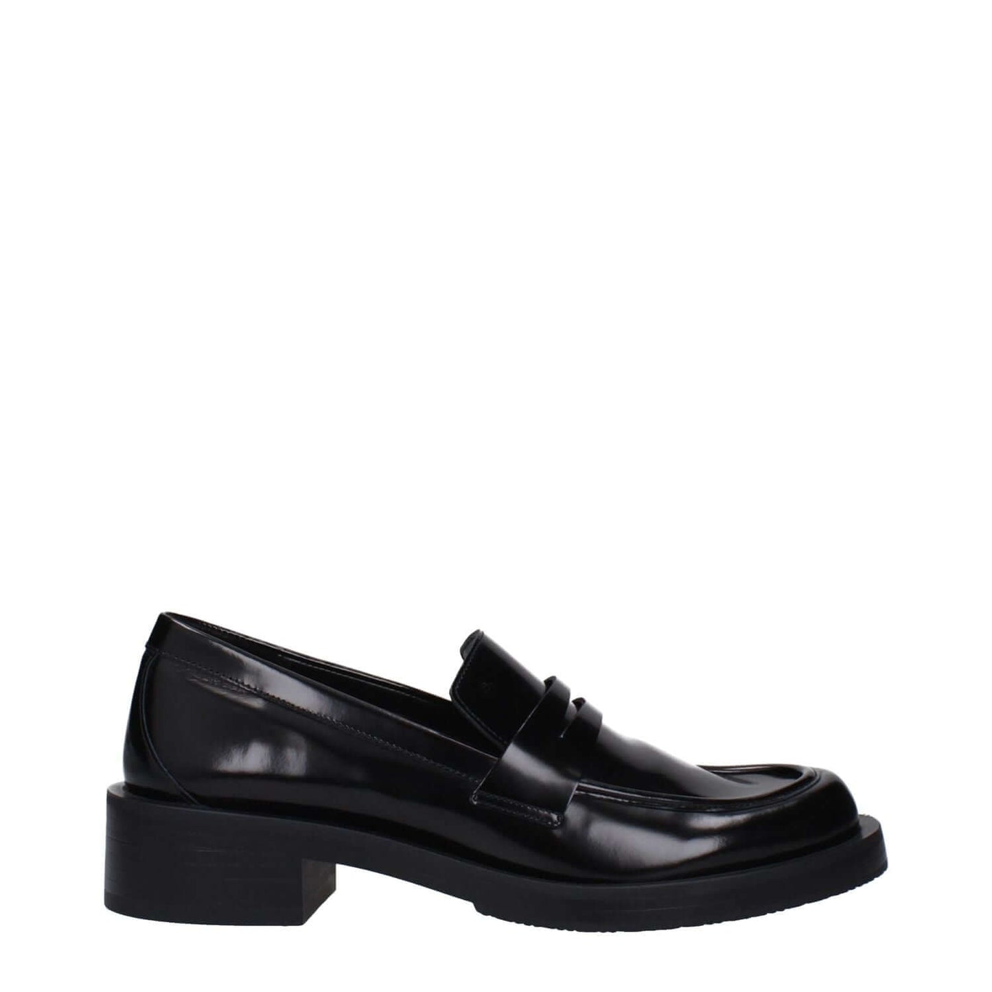 Stuart Weitzman Black Leather Slip-On Loafers