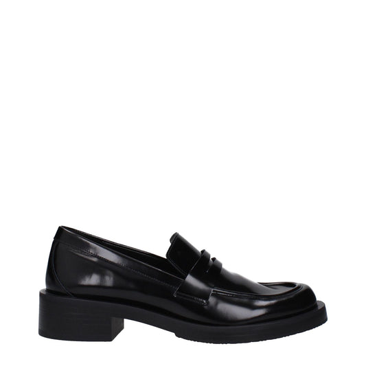 Stuart Weitzman Black Leather Slip-On Loafers ST-15037519921417-EU36.5/US6.5