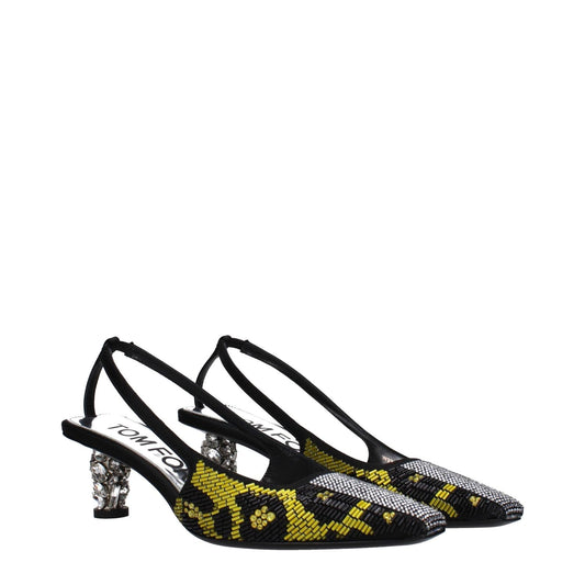 Tom Ford Yellow Satin Stiletto Heels Sandals TO-15068813000969-EU39/US9