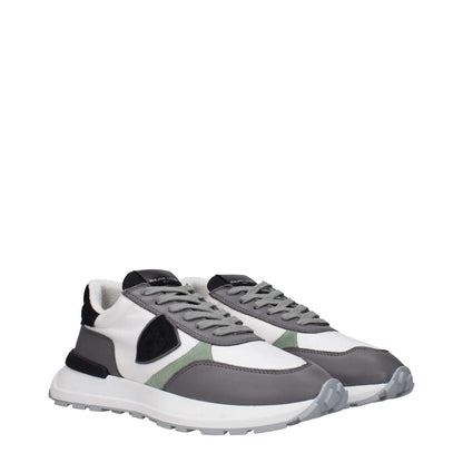 Philippe Model White Fabric Athletic Sneakers with vintage effect, front and back logo, MPN ATLUZ0PELLETB217, code F83286.