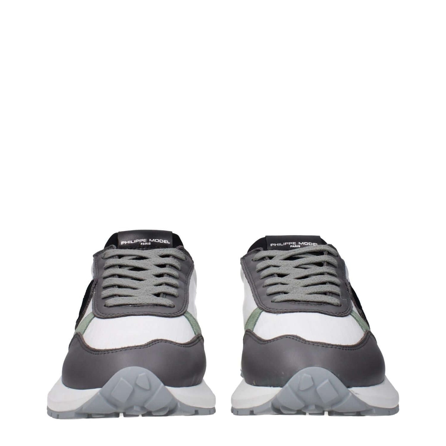 Philippe Model White Fabric Athletic Sneakers with front and back logo, vintage effect, MPN ATLUZ0PELLETB217, code F83286.