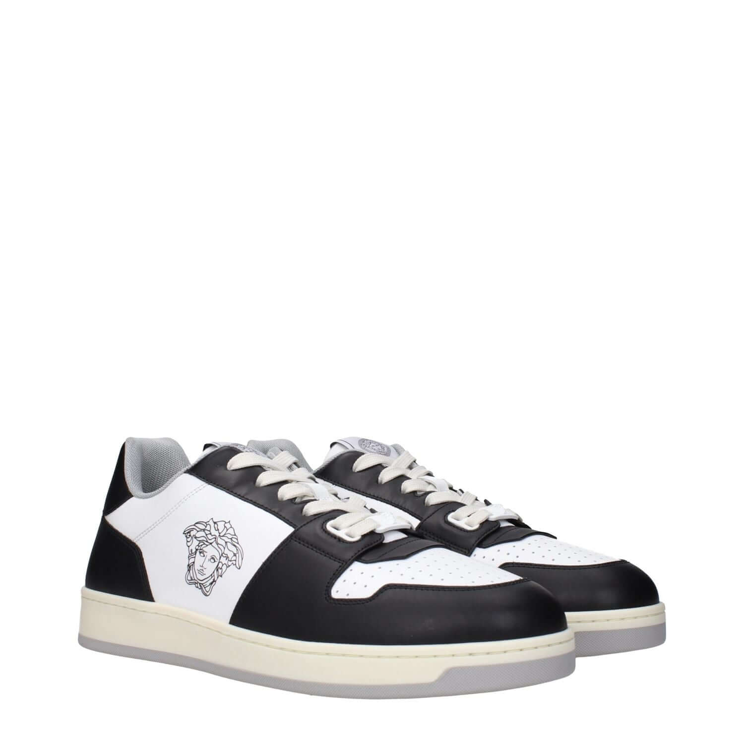 Versace White Leather Low Top Sneakers