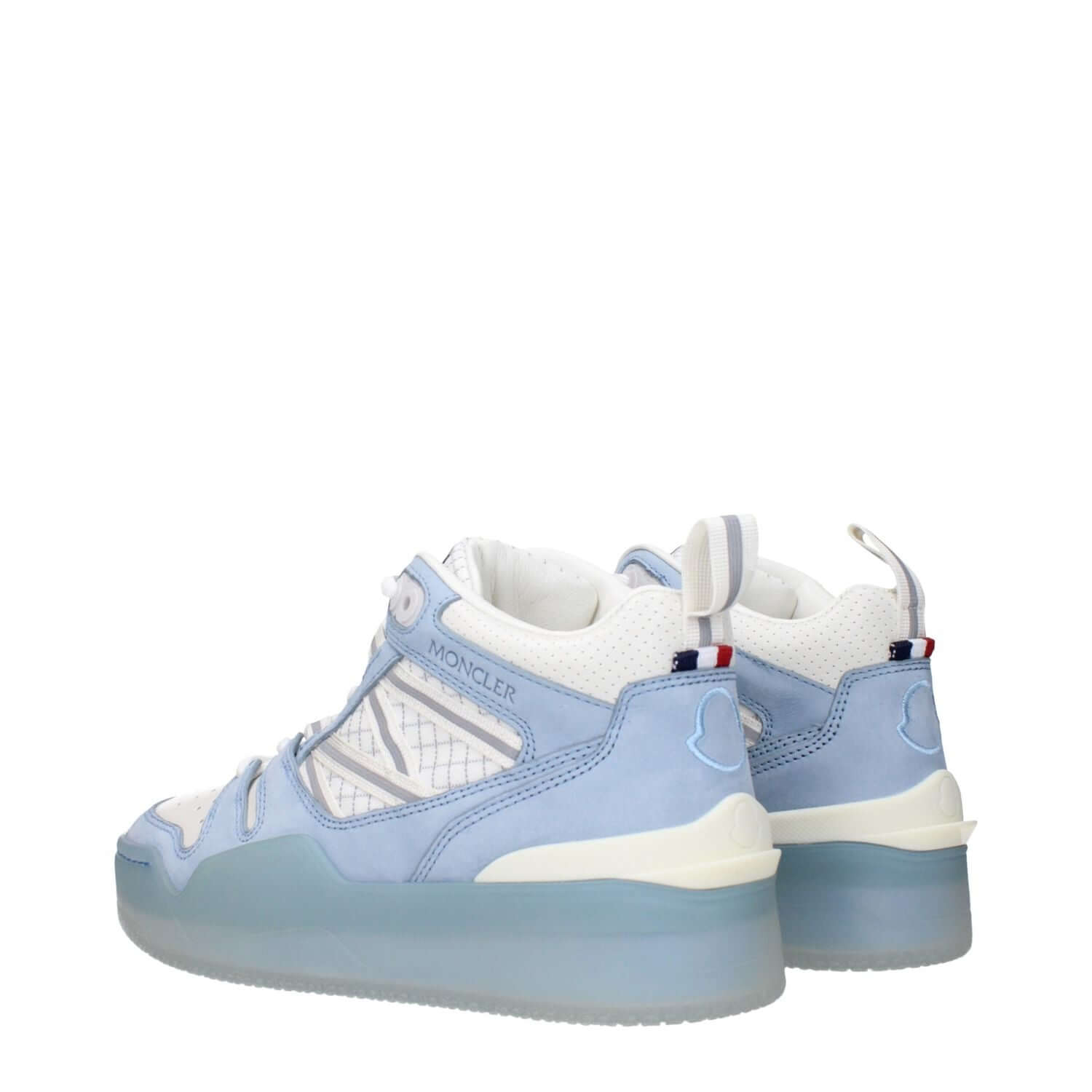 Moncler White Leather High Top Sneakers