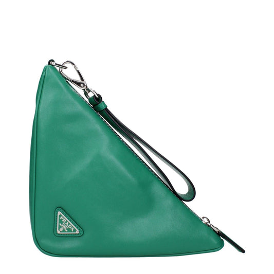 Prada Green Leather Clutch Bags PR15185802690825BT