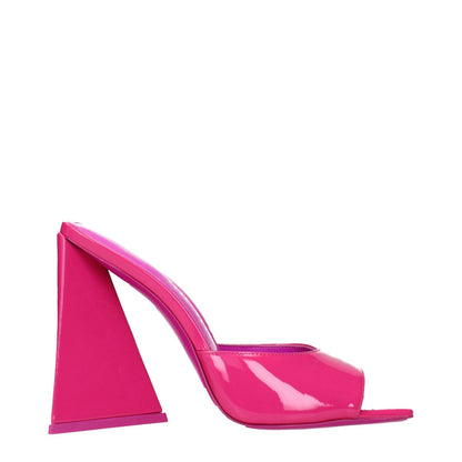 The Attico Pink Leather Platform Sandals