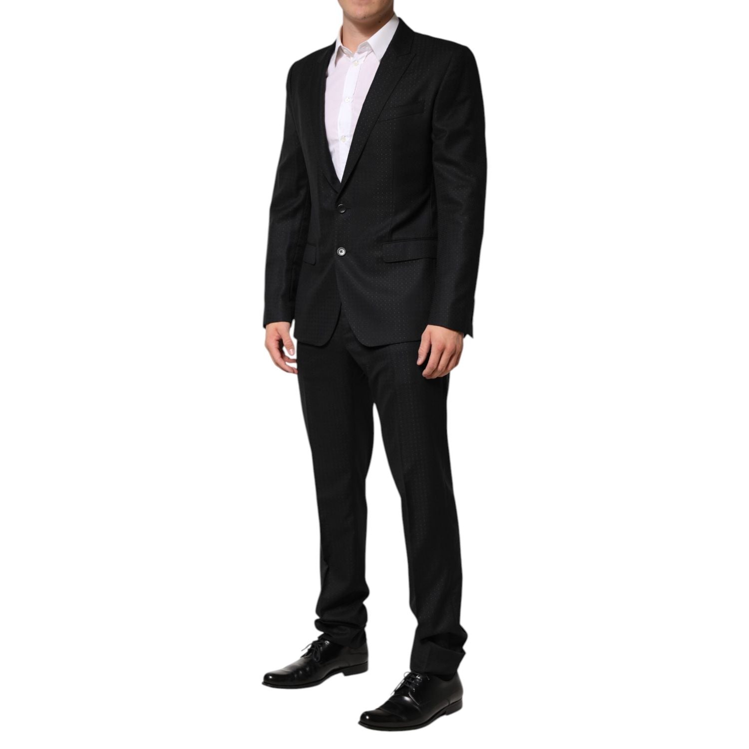 Dolce & Gabbana Black Jacquard Single Breasted 2 Piece Suit
