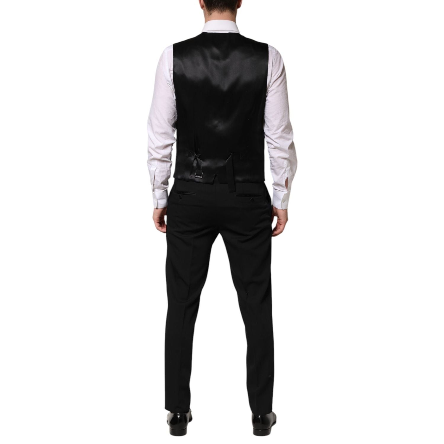 Dolce & Gabbana Black Wool 3 Piece Single Breasted Suit