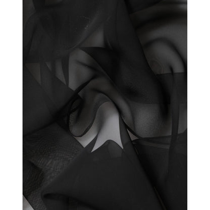 Dolce & Gabbana Black See Through Silk Chiffon Lace Blouse Top