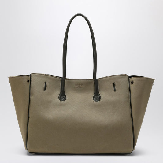 Balenciaga Carry All Bel Air Media bag in khaki canvas 8356702ABP8/Q_BALEN-3503_100
