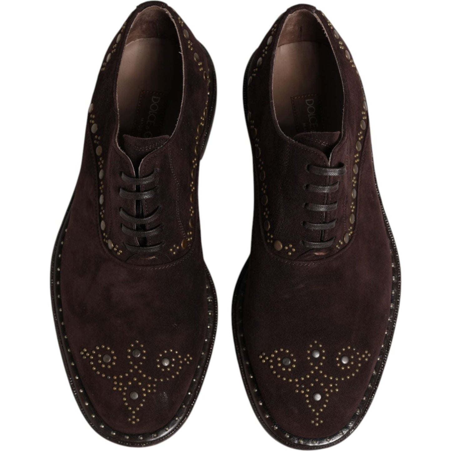 Dolce & Gabbana Brown Velvet Lace Up Oxford Dress Shoes MV7630-41