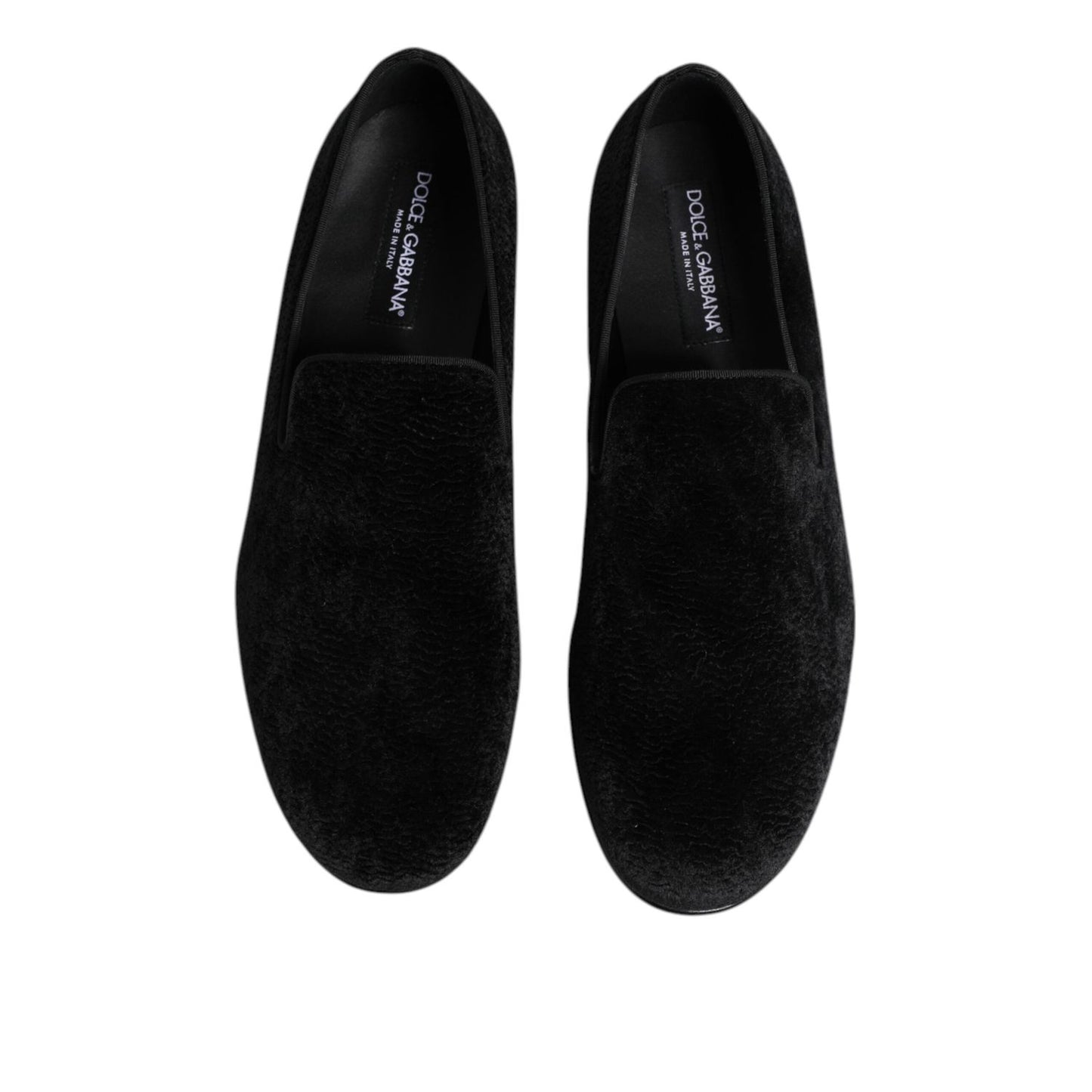 Dolce & Gabbana Black Jacquard Loafers Formal Men Dress Shoes MV7673-39