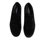 Dolce & Gabbana Black Jacquard Loafers Formal Men Dress Shoes MV7673-39