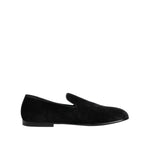 Dolce & Gabbana Black Jacquard Loafers Formal Men Dress Shoes MV7673-39