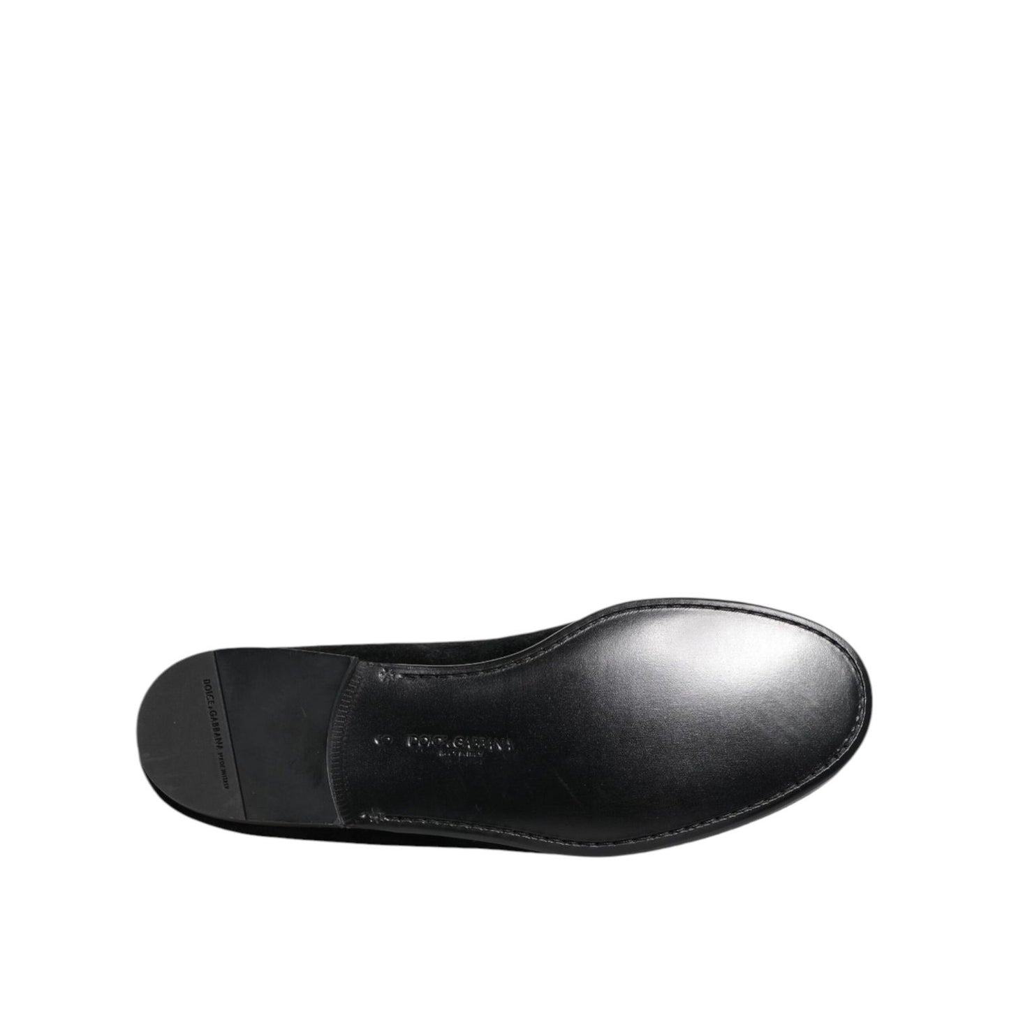 Dolce & Gabbana Black Jacquard Loafers Formal Men Dress Shoes MV7673-39