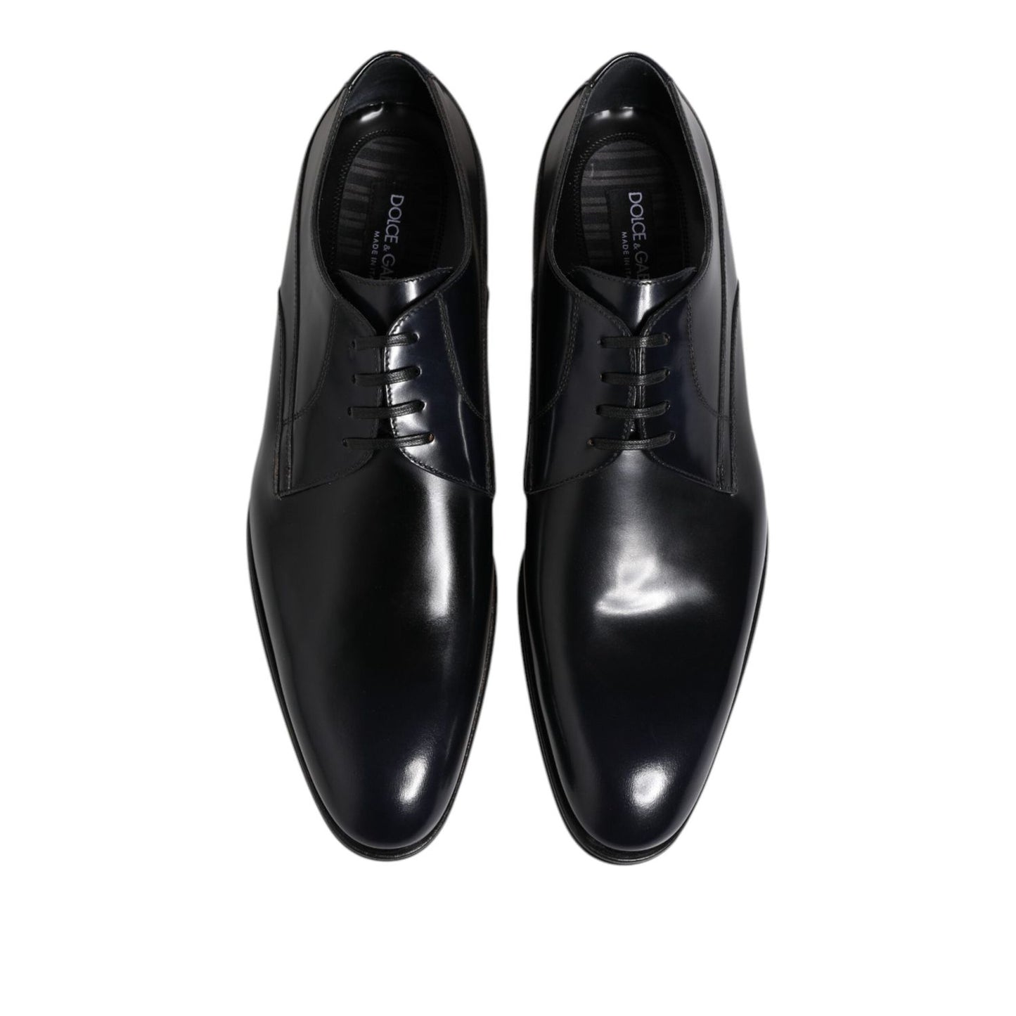 Dolce & Gabbana Navy Blue Leather Lace Up Derby Formal Shoes MV7686-42