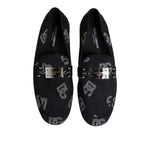 Dolce & Gabbana Blue Logo Cotton Loafers Formal Dress Shoes