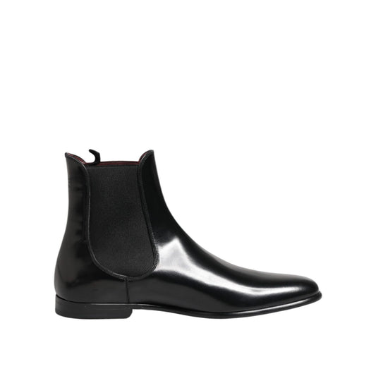 Dolce & Gabbana Black Chelsea Slip On Mid Calf Boots Shoes MV7731-44