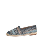 Dolce & Gabbana Blue Gray Woven Leather Buffalo Espadrille Shoes MV7856-42