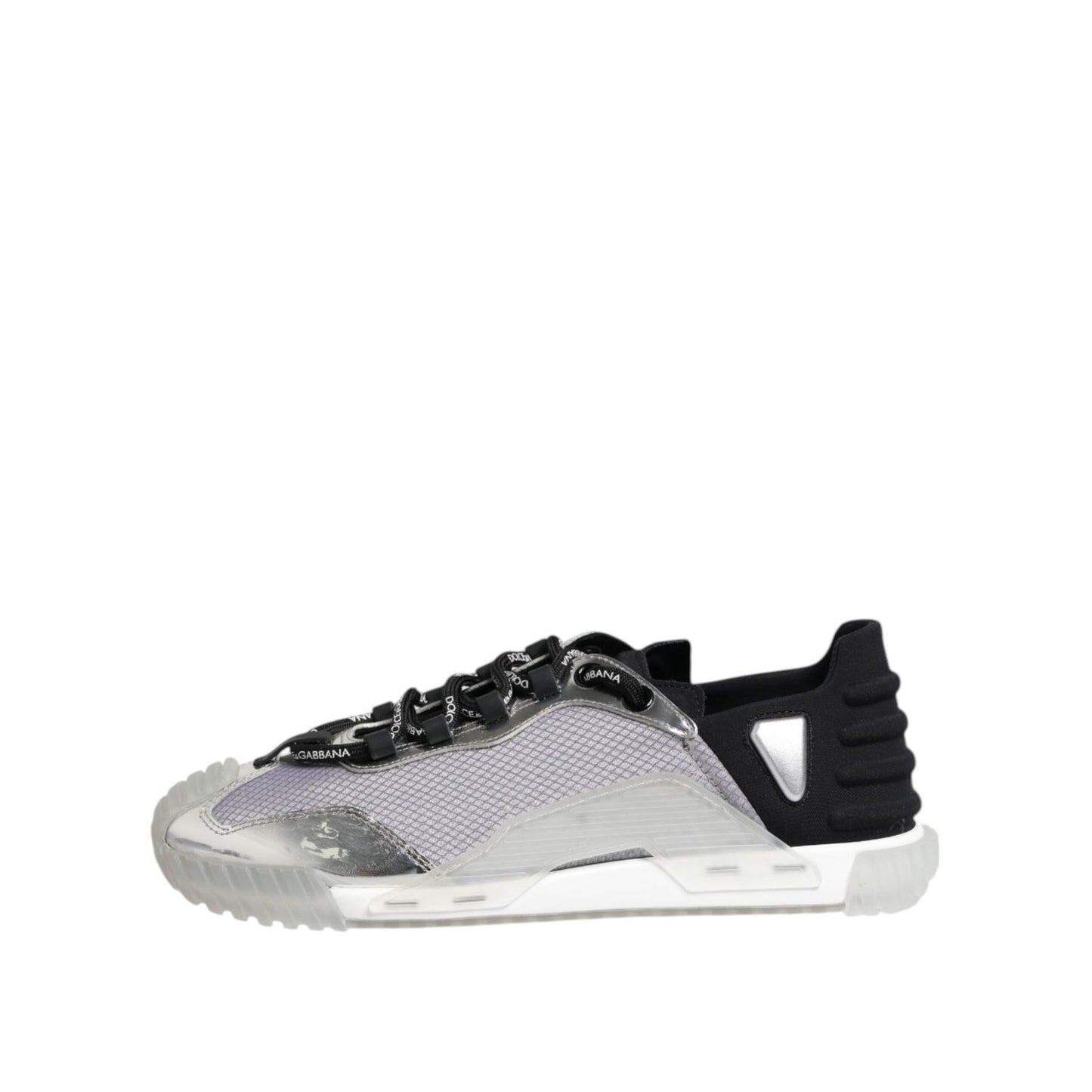 Dolce & Gabbana Silver Black Nylon NS1 Low Top Men Sneakers Shoes MV7583-41.5
