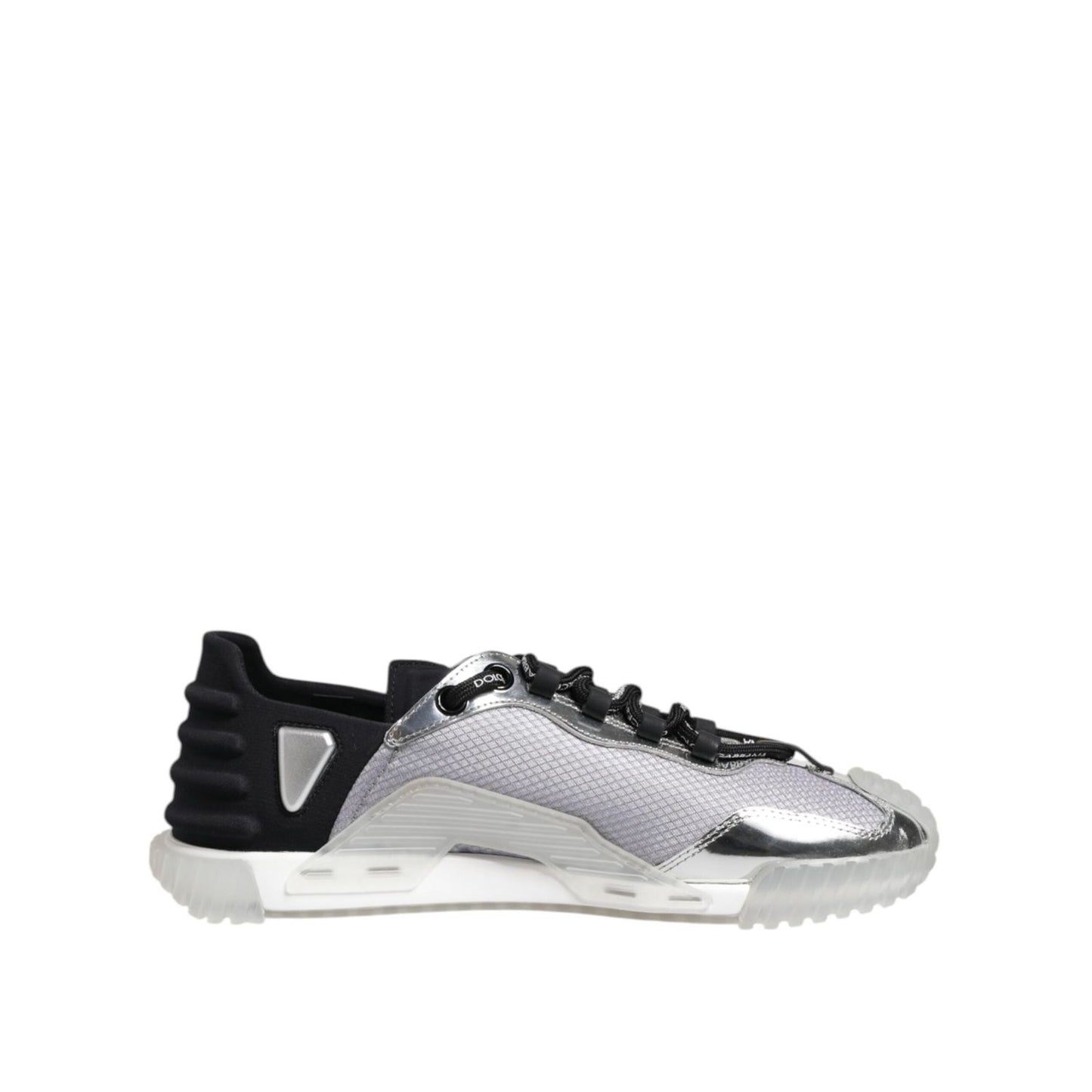 Dolce & Gabbana Silver Black Nylon NS1 Low Top Men Sneakers Shoes MV7583-41.5