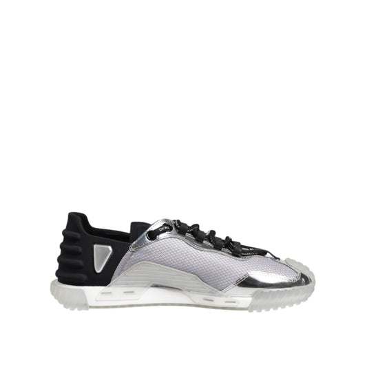 Dolce & Gabbana Silver Black Nylon NS1 Low Top Men Sneakers Shoes MV7583-41.5