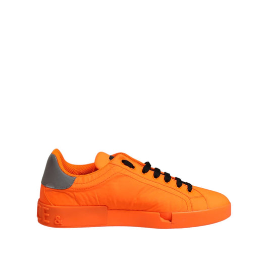 Dolce & Gabbana Orange Portofino Logo Tape Men Sneakers Shoes MV7592-43