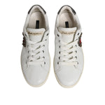 Dolce & Gabbana White Silver Sacred Heart Men Sneakers Shoes MV7593-40