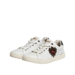 Dolce & Gabbana White Silver Sacred Heart Men Sneakers Shoes MV7593-40
