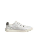 Dolce & Gabbana White Silver Sacred Heart Men Sneakers Shoes MV7593-40