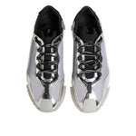 Dolce & Gabbana Silver Black Nylon NS1 Low Top Sneakers Shoes MV7603-44