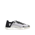 Dolce & Gabbana Silver Black Nylon NS1 Low Top Sneakers Shoes MV7603-44