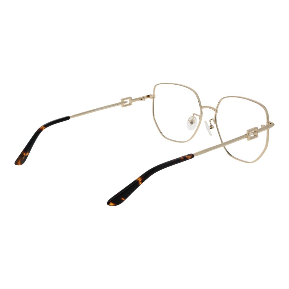 Guess Gold Metal Glasses (Frames) for women, full-rim square design, demo lenses, gold color, metal frames, includes branded case.