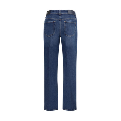 7FOR Blue Cotton Straight-Leg Jeans