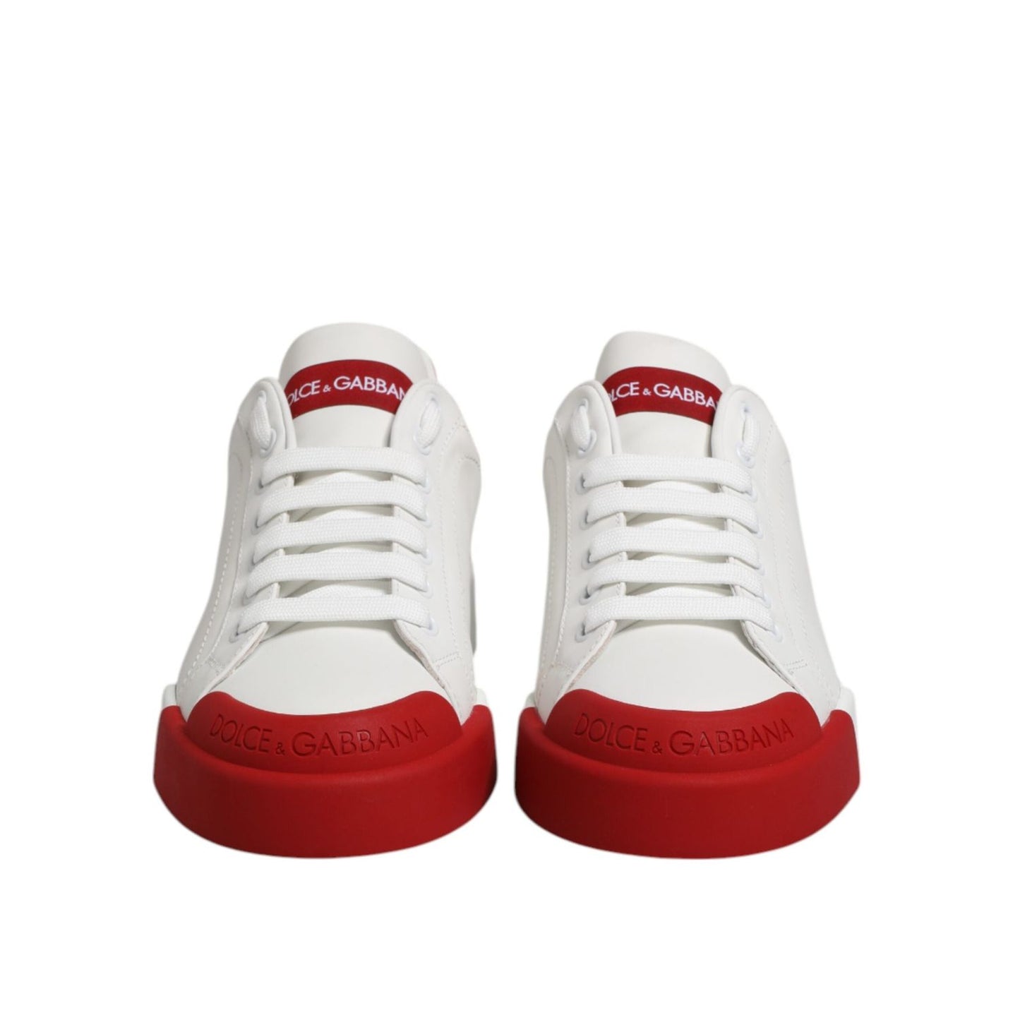 Dolce & Gabbana White Leather DG Logo Low Top Sneakers Shoes MV6887-40