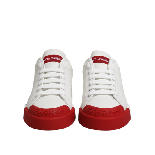 Dolce & Gabbana White Leather DG Logo Low Top Sneakers Shoes MV6887-40