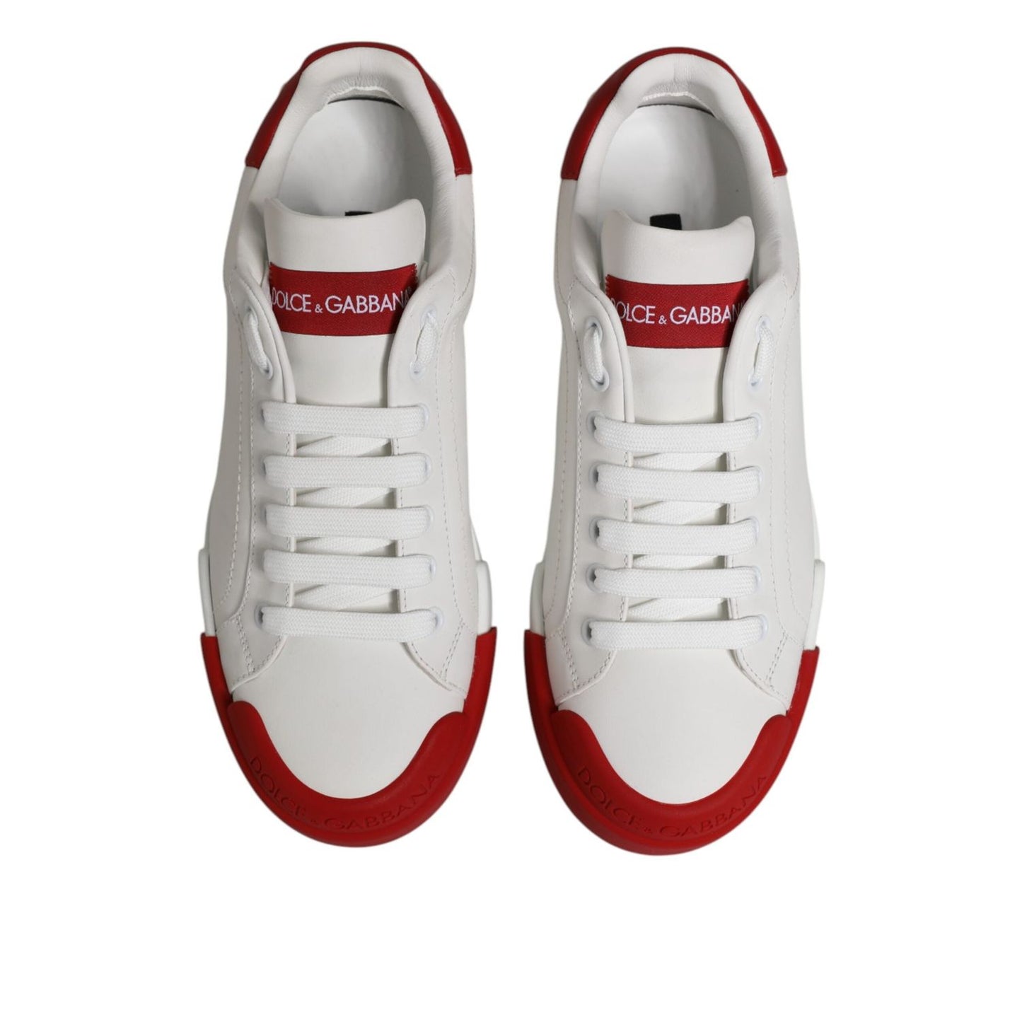Dolce & Gabbana White Leather DG Logo Low Top Sneakers Shoes MV6887-40