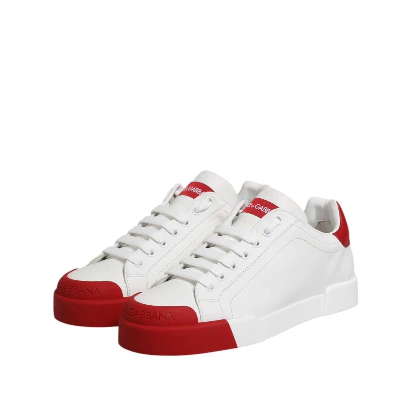 Dolce & Gabbana White Leather DG Logo Low Top Sneakers Shoes MV6887-40