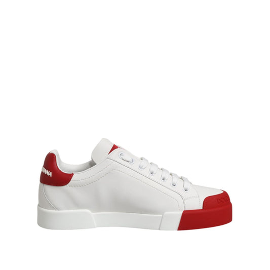 Dolce & Gabbana White Leather DG Logo Low Top Sneakers Shoes MV6887-40
